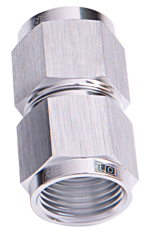 AF131-08S    STRAIGHT FEMALE FLARE -8AN    SILVER SWIVEL COUPLER