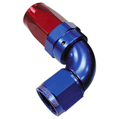 90 DEG FULL FLOW HOSE END TAPER STYLE BLUE