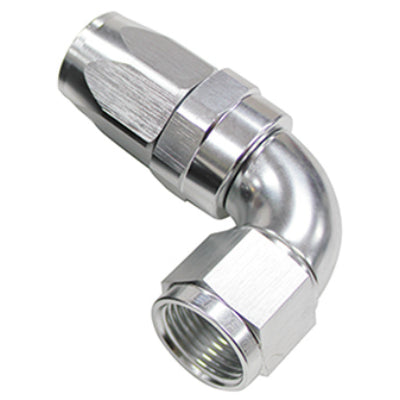 90 DEG FULL FLOW HOSE END TAPER STYLE SILVER