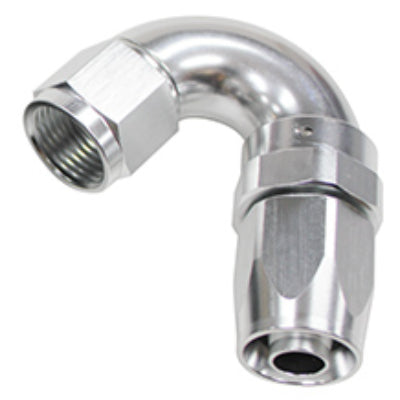 150 DEG FULL FLOW SWIVEL HOSE END TAPER STYLE SILVER