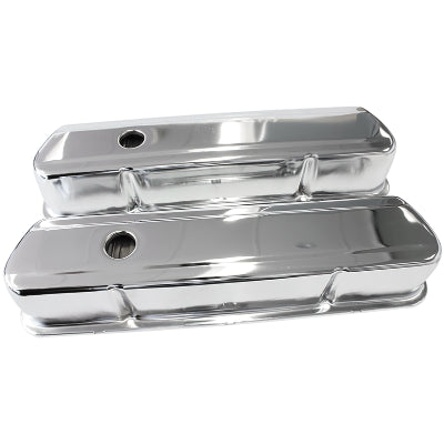 AF1821-5054    STEEL VALVE COVERS, 253 308   TALL, CHROME WITHOUT LOGO