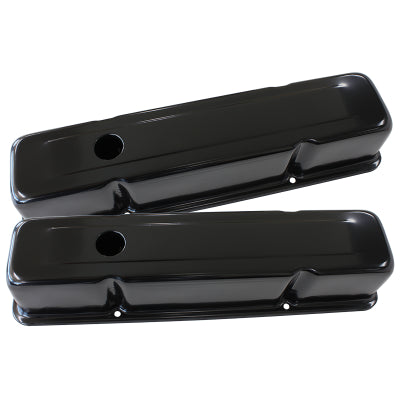 AF1822-5050    STEEL VALVE COVERS, SBC TALL  BLACK WITHOUT LOGO
