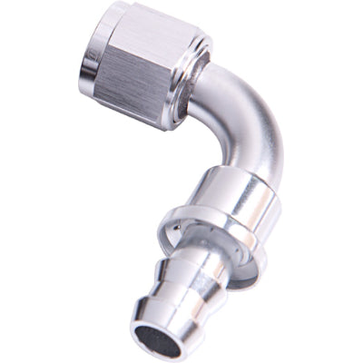 90 DEG PUSH LOCK END  SILVER NO CLAMP REQUIRED