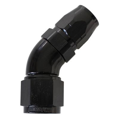 STEPPED 45 DEG SWIVEL CUTTER HOSE END BLACK